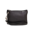 Agora Cowhide Wristlet Wallet Pouch - Midnight Black